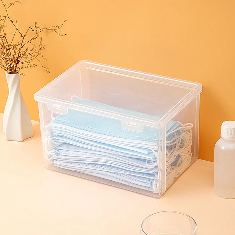 Portable Transparent Flip Storage Box Thickened Mask Case Pill Organizer For Jewelry Earrings Cosme 1