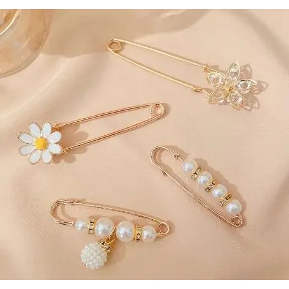 Pearl Brocade Waist Adjustment Buckle For Uniforms Dresses NoSew Waist Extender Clip Decorative B 7