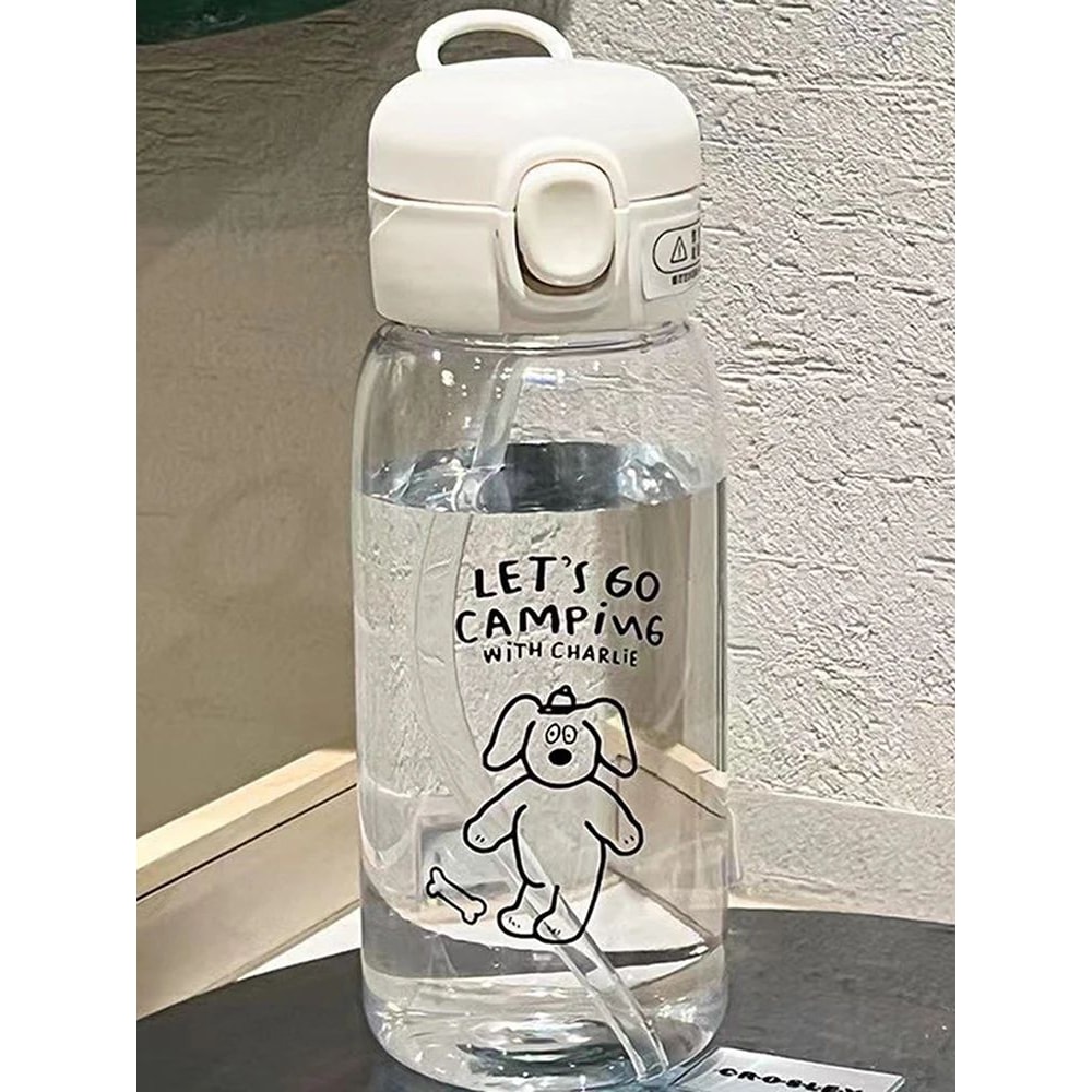 Large 20oz Kids Water Bottle With Straw Lock Buckle Leakproof DropResistant Cartoon Portable Plas 6