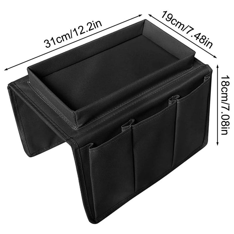 Oxford Sofa Armrest Storage Organizer Hanging Bag Remote Control Caddy For Couch Bedside Recliner 4