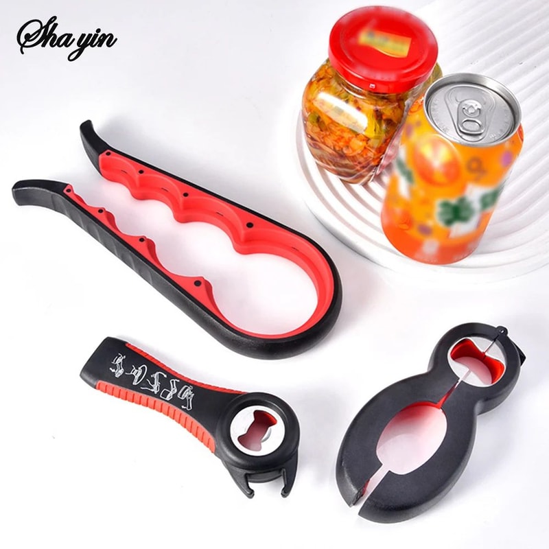 6in1 Jar Opener 4in1 Bottle Opener Set NonSlip Lid Gripper Kitchen Tool For Seniors Arthritis We 0
