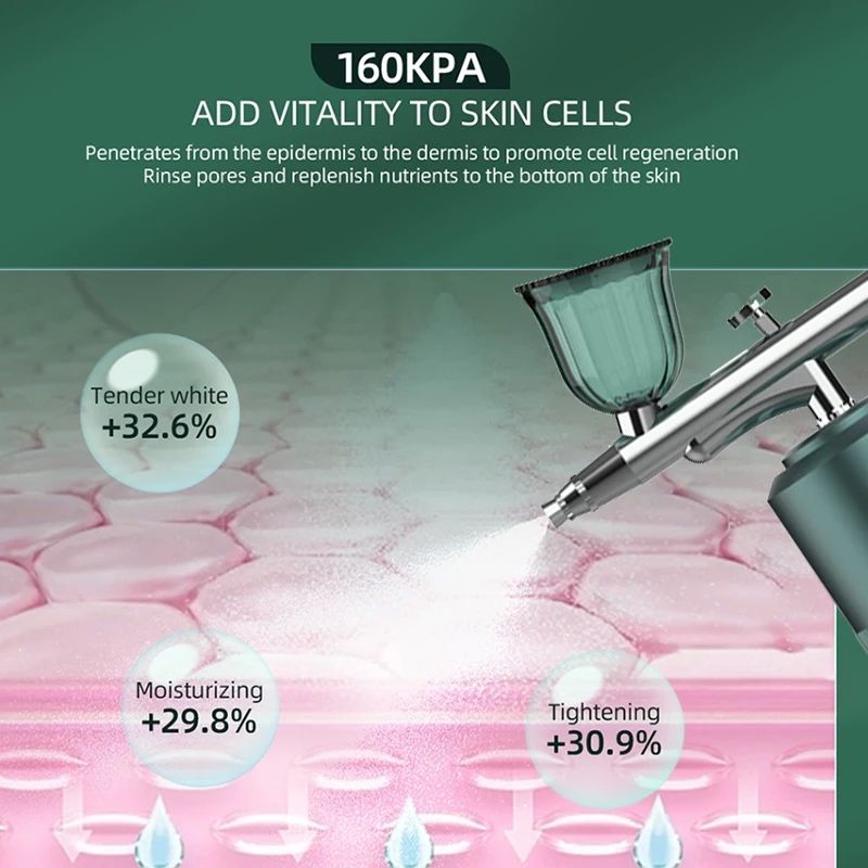 USB Rechargeable Nano Oxygen Spray Gun High Pressure MultiFunction Airbrush For Tattoos Nails Cake 3