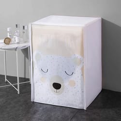 peva waterproof dustproof washing machine cover – thick universal fit protector for top/front load washers with pockets