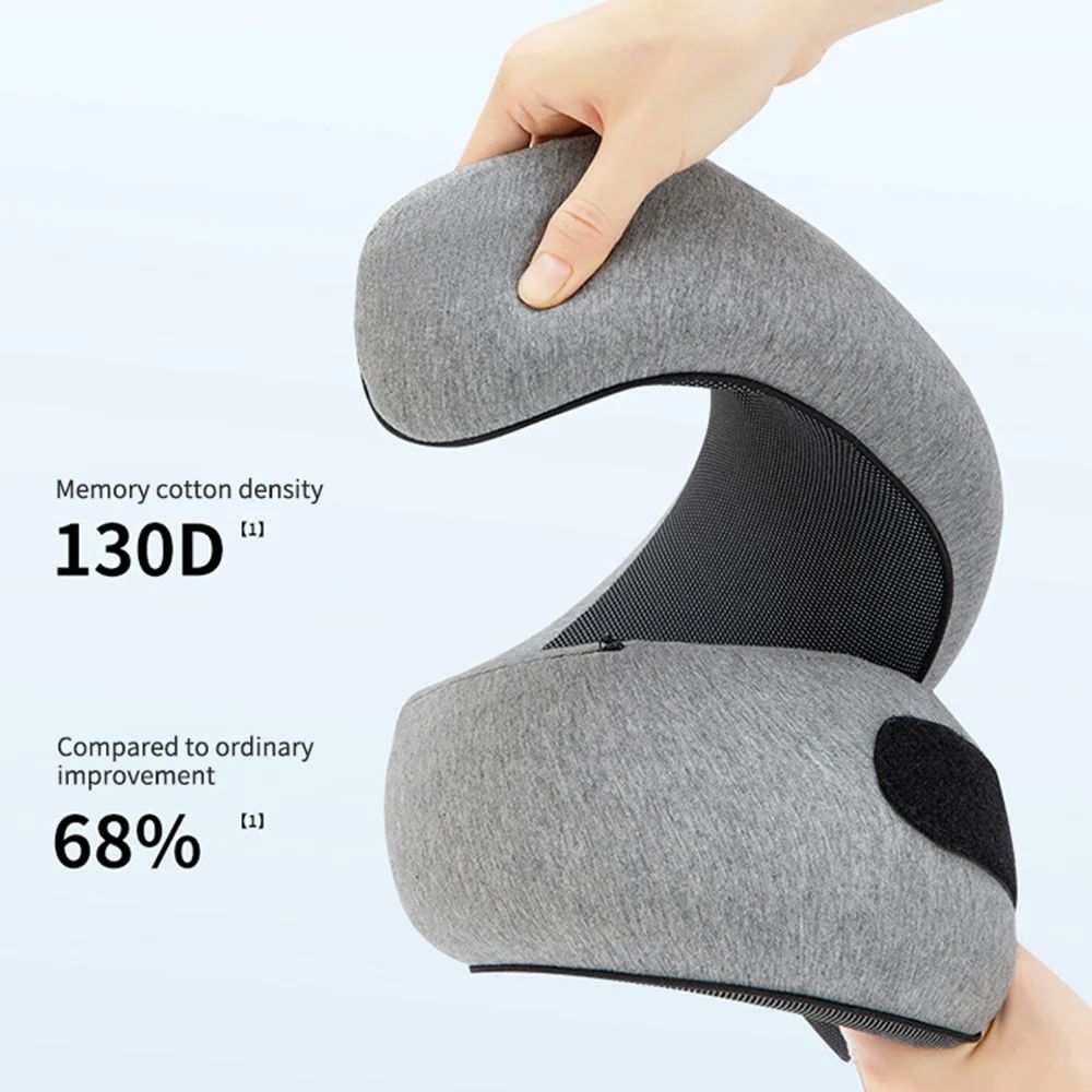 Memory Foam Travel Neck Pillow For Airplane Camping UShaped Cervical Support Cushion With Carry B 2