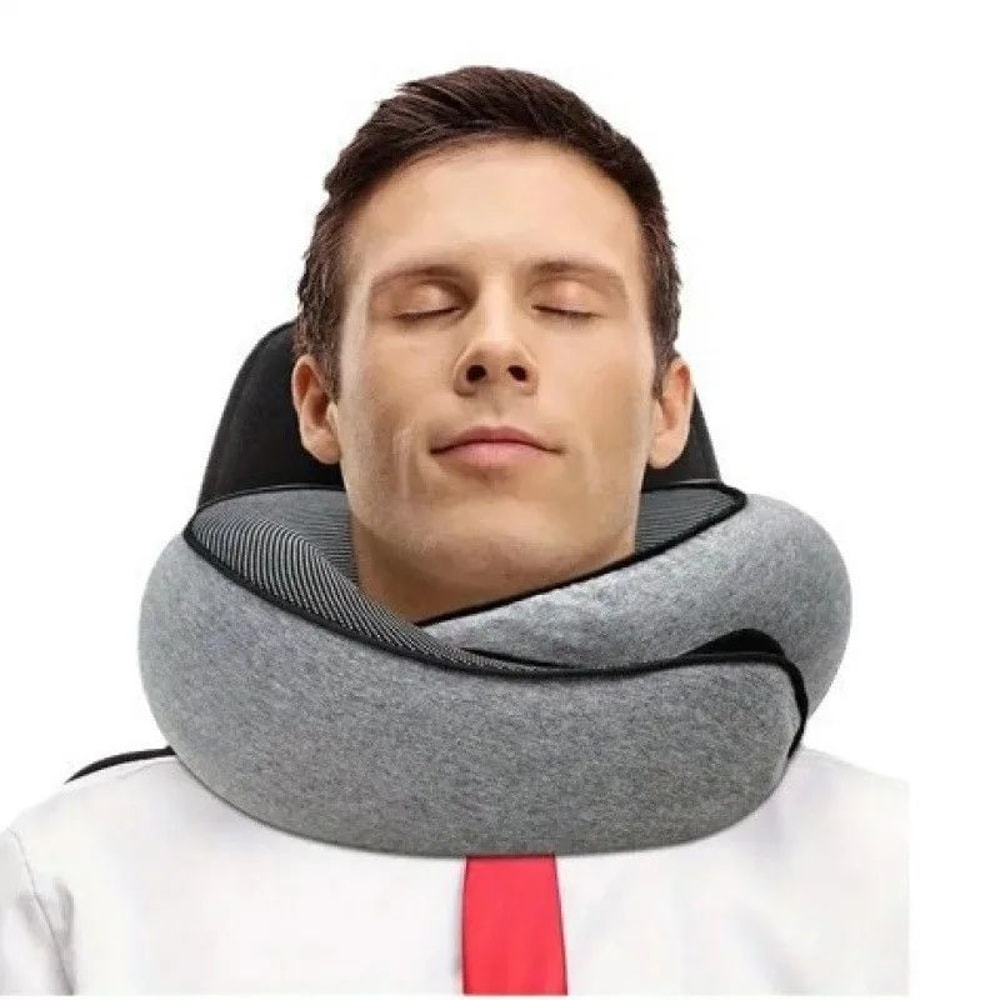 Memory Foam Travel Neck Pillow For Airplane Camping UShaped Cervical Support Cushion With Carry B 5
