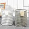Large Foldable Cotton Linen Laundry Basket Waterproof Plaid Dirty Clothes Hamper Toy Storage Bin W 2