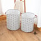 Large Foldable Cotton Linen Laundry Basket Waterproof Plaid Dirty Clothes Hamper Toy Storage Bin W 6