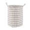 Large Foldable Cotton Linen Laundry Basket Waterproof Plaid Dirty Clothes Hamper Toy Storage Bin W 9