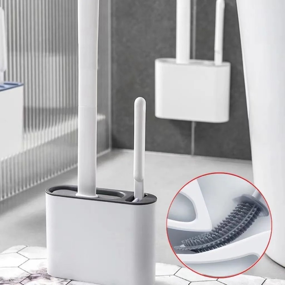 NoDeadCorner Toilet Brush Set Wall Mounted Bathroom Cleaning Brush Tool With Holder For Deep Corne 1