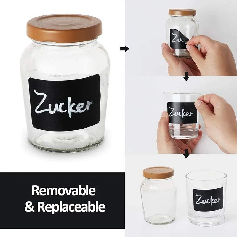 Removable Blackboard Label Stickers Roll Pack 120300pcs Writable Kitchen Organizer Tags Waterproof