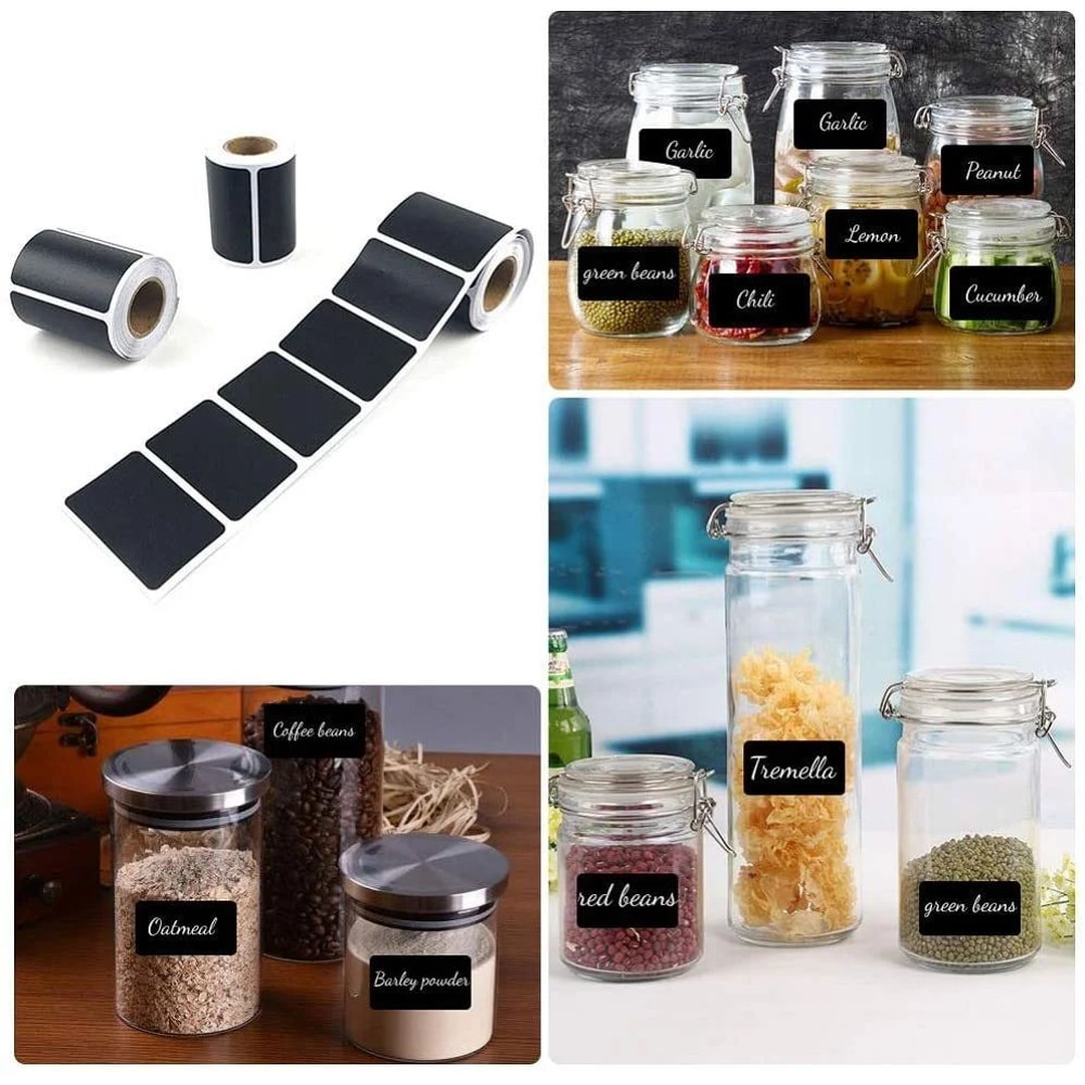 Removable Blackboard Label Stickers Roll Pack 120300pcs Writable Kitchen Organizer Tags Waterproof
