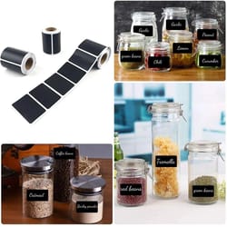 removable blackboard label stickers roll pack 120-300pcs writable kitchen organizer tags waterproof pvc storage labels