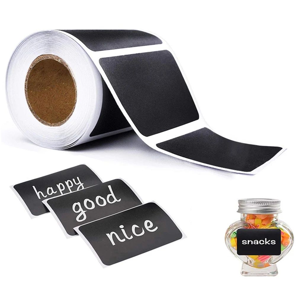 Removable Blackboard Label Stickers Roll Pack 120300pcs Writable Kitchen Organizer Tags Waterproof