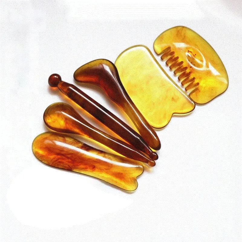 6 In 1 Resin Gua Sha Massage Tool Kit Facial Body Scraping Board For Neck Back Legs Arms Acupoint S 1