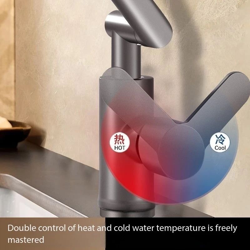 Brushed Nickel Swivel Kitchen Faucet Anti Splash Sink Mixer Tap Hot Cold Water Stainless Steel Bath 2