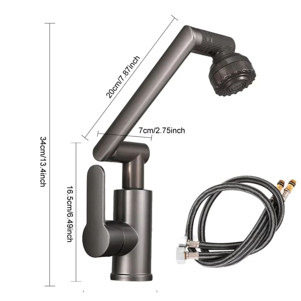 Brushed Nickel Swivel Kitchen Faucet Anti Splash Sink Mixer Tap Hot Cold Water Stainless Steel Bath 6