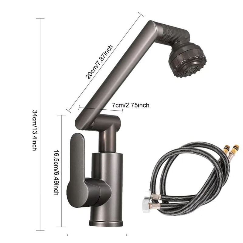 Brushed Nickel Swivel Kitchen Faucet Anti Splash Sink Mixer Tap Hot Cold Water Stainless Steel Bath 6