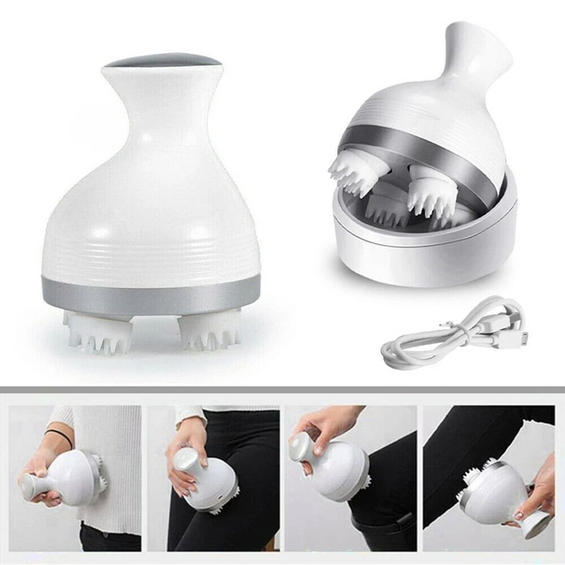 Cordless Electric Scalp Massager With 4 Kneading Nodes Rechargeable Head Scratcher For Stress Relie 0