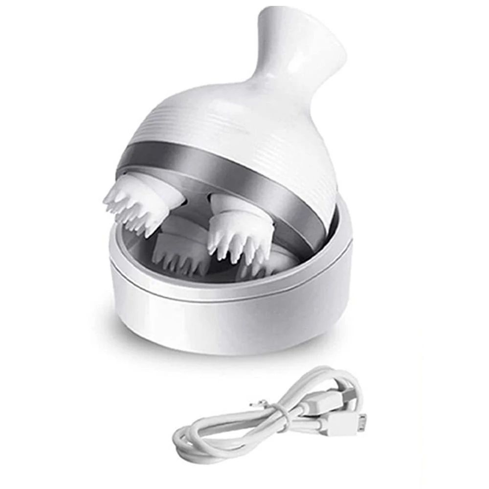Cordless Electric Scalp Massager With 4 Kneading Nodes Rechargeable Head Scratcher For Stress Relie 7