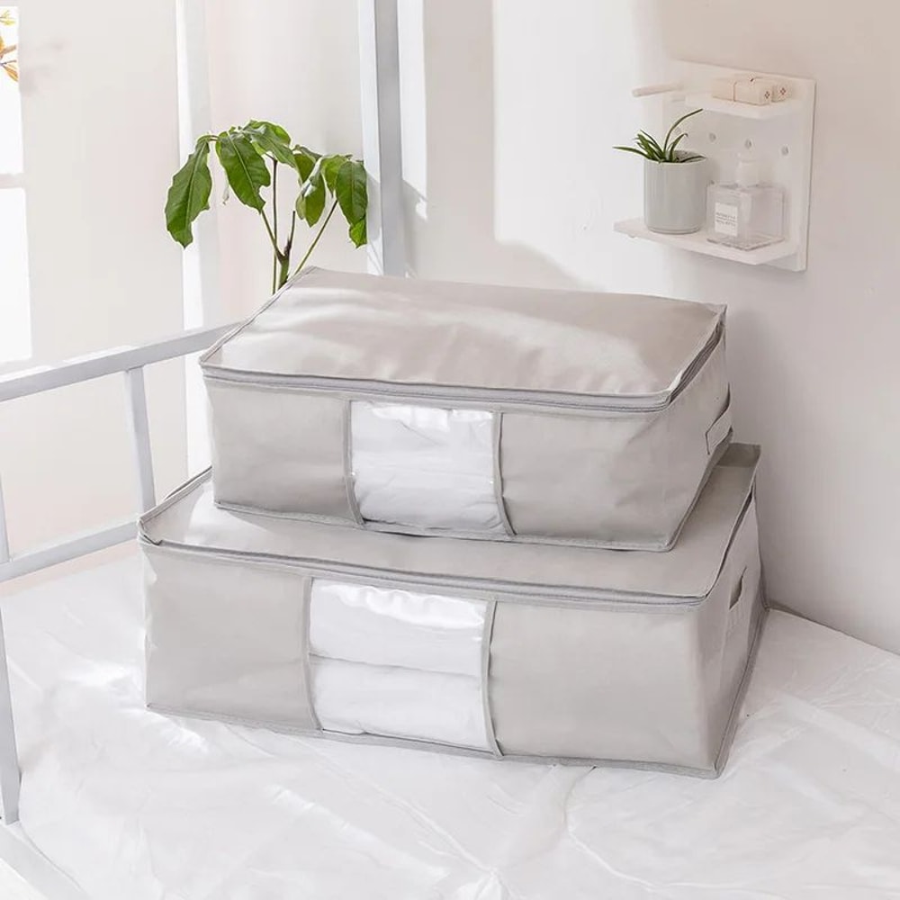 Extra Large Foldable Storage Bags For Clothes Comforters Quilt Organizer With Carry Handles Moving 1