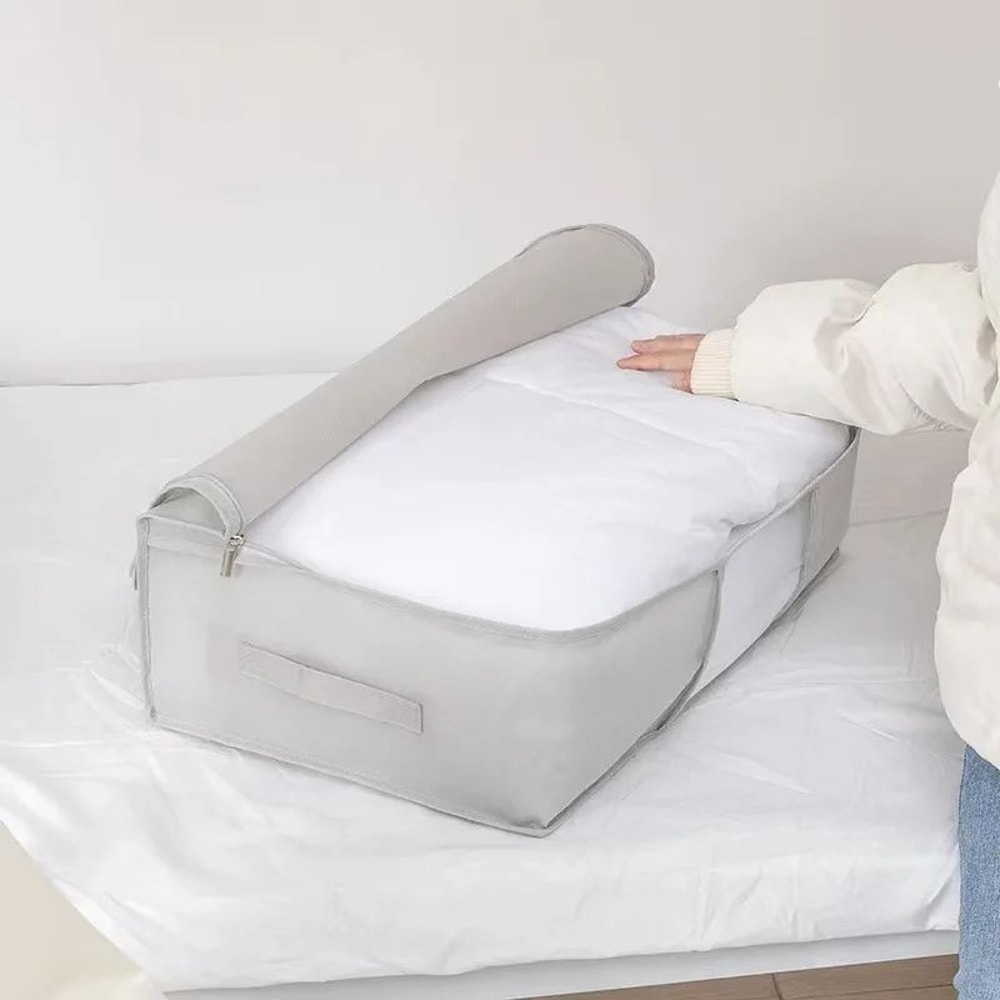 Extra Large Foldable Storage Bags For Clothes Comforters Quilt Organizer With Carry Handles Moving 5