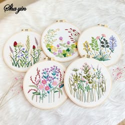 diy floral embroidery kit for beginners handmade fabric art craft set creative needlework design for home decor gift
