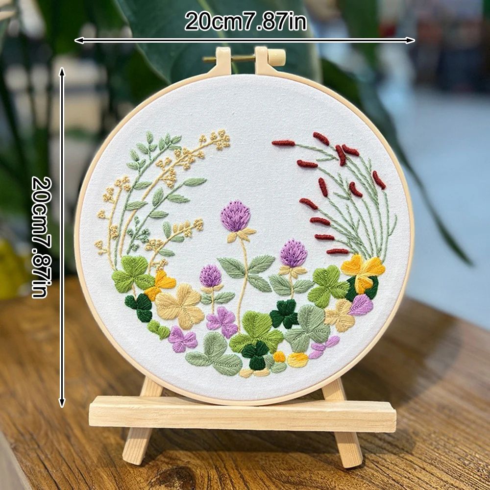 DIY Floral Embroidery Kit For Beginners Handmade Fabric Art Craft Set Creative Needlework Design Fo 5