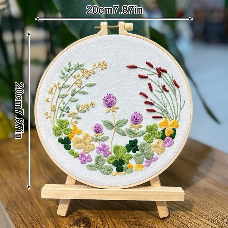 DIY Floral Embroidery Kit For Beginners Handmade Fabric Art Craft Set Creative Needlework Design Fo 5
