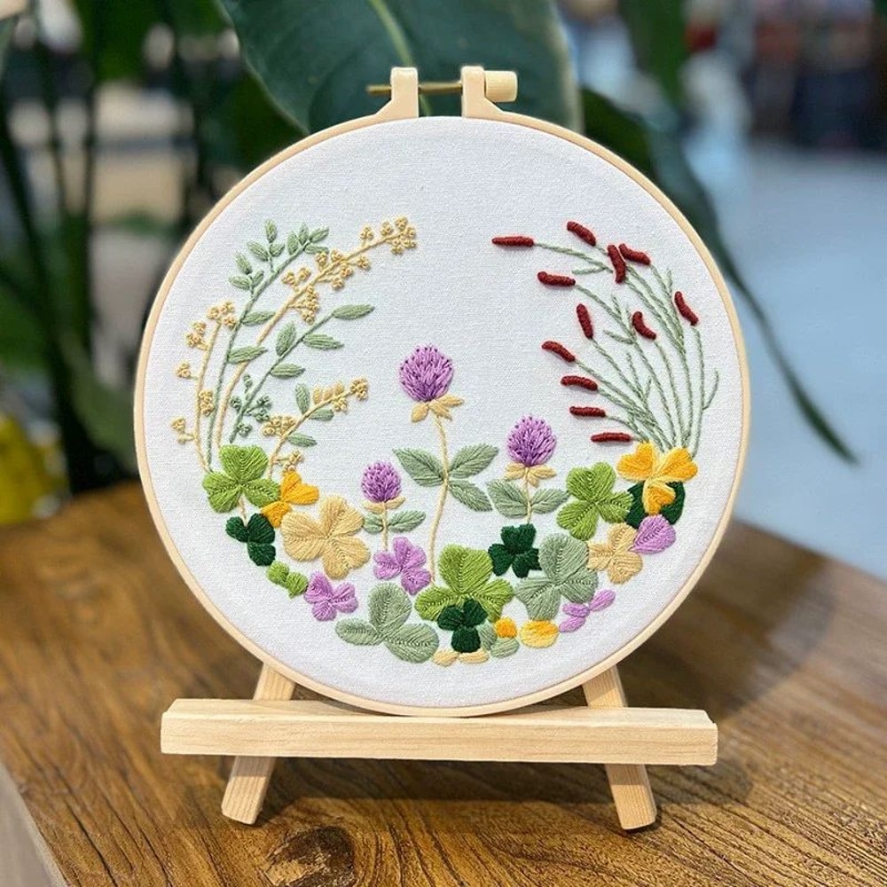 DIY Floral Embroidery Kit For Beginners Handmade Fabric Art Craft Set Creative Needlework Design Fo 7