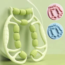 12 roller circular leg clamp massager thigh slimming tool muscle relax stretching manual leg shaping massage ring