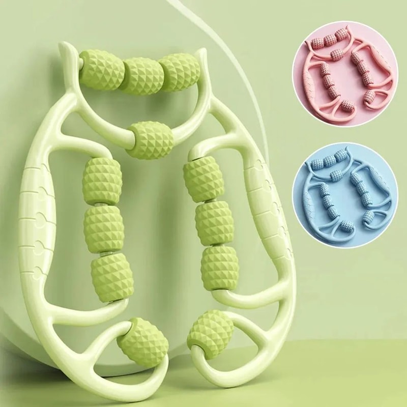 12 Roller Circular Leg Clamp Massager Thigh Slimming Tool Muscle Relax Stretching Manual Leg Shapin 0