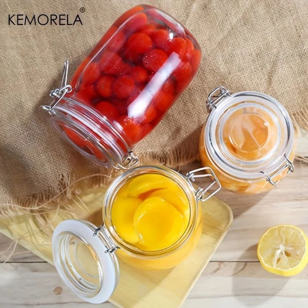 Borosilicate Glass Storage Jar Airtight Locking Lid BPA Free Dishwasher Safe Canister For Coffee Be 4