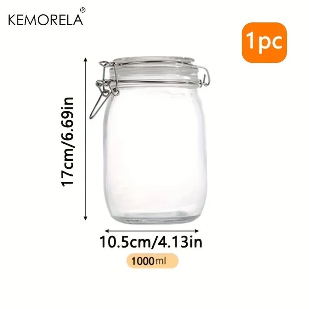 Borosilicate Glass Storage Jar Airtight Locking Lid BPA Free Dishwasher Safe Canister For Coffee Be 7