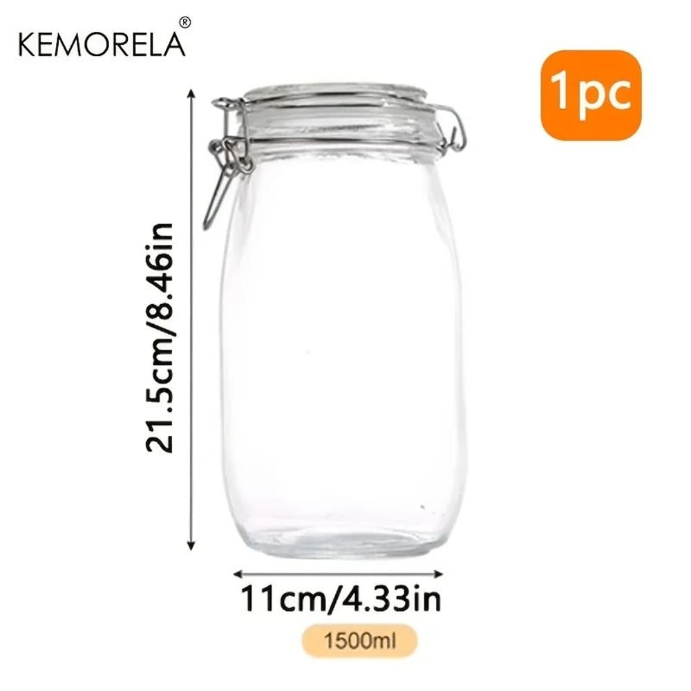 Borosilicate Glass Storage Jar Airtight Locking Lid BPA Free Dishwasher Safe Canister For Coffee Be 8