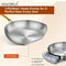 KEMORELA 3 Pcs 316 Stainless Steel Nonstick Frying Pan Set Gold Handle 5 Ply Wok Pans 2mm Thick Ind 4