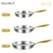 KEMORELA 3 Pcs 316 Stainless Steel Nonstick Frying Pan Set Gold Handle 5 Ply Wok Pans 2mm Thick Ind 6
