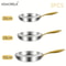 KEMORELA 3 Pcs 316 Stainless Steel Nonstick Frying Pan Set Gold Handle 5 Ply Wok Pans 2mm Thick Ind 9