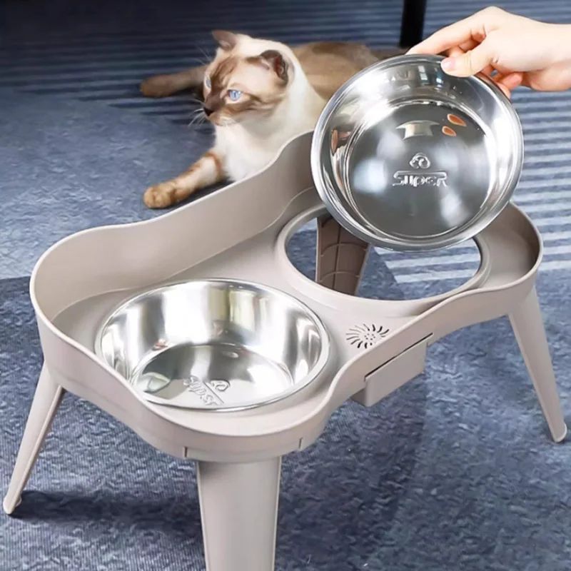 Stainless Steel Pet Bowl Dual Use Food And Water Dish Durable Feeding Bowl For Dogs Cats Easy Clean 2