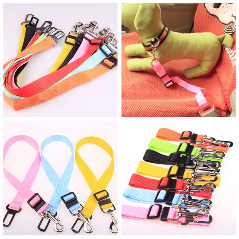 Adjustable Dog Car Seat Belt Safety Leash Travel Clip For Small Medium Dogs Cats Nylon Harness Lead 2