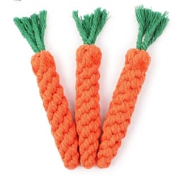carrot rope dog chew toy cotton teething cleaning tug toy for small medium puppies outdoor training fun durable