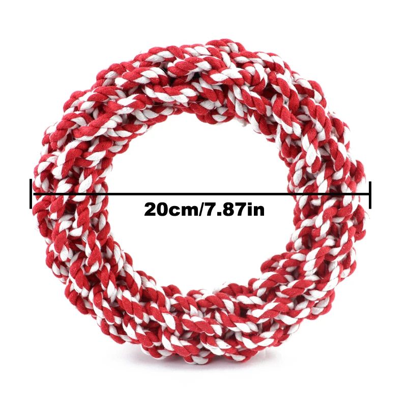 Bite Resistant Cotton Rope Ring Dog Chew Toy Durable Molar Teething Tug Toy For Medium Large Dogs T 6