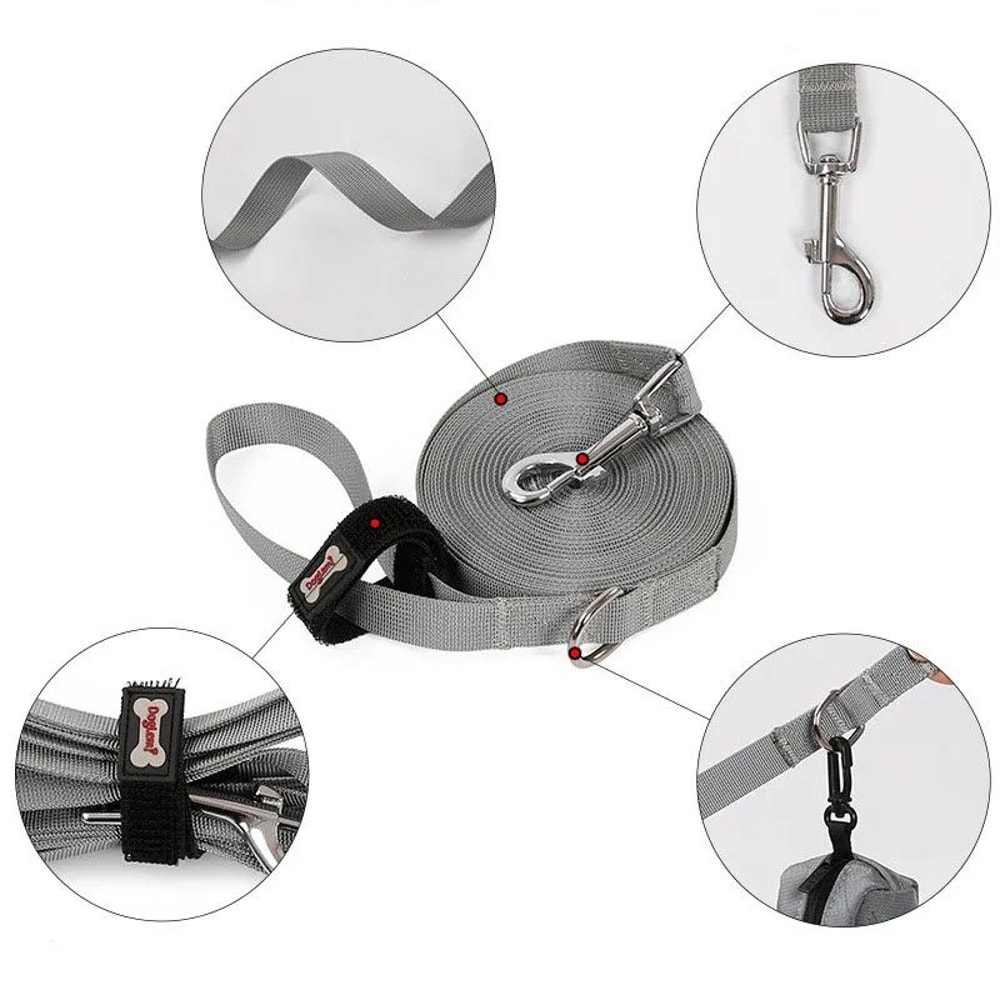 Nylon Long Dog Training Leash 16ft 33ft Lead Rope For Walking Recall Outdoor Runs For Small Medium 3