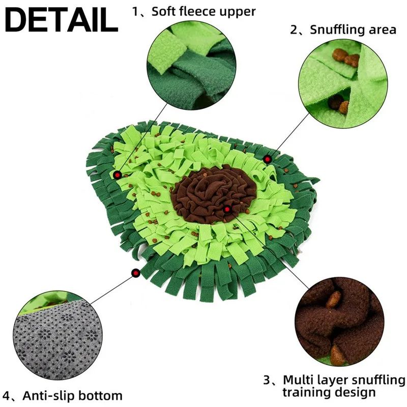 Avocado Dog Snuffle Mat Large Puzzle Feeding Toy Non Slip Interactive Training Blanket For Treat Hu 3