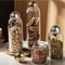 Golden Cork Lid Glass Storage Jar Airtight Kitchen Food Container For Coffee Beans Tea Snacks Home 0
