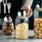 Golden Cork Lid Glass Storage Jar Airtight Kitchen Food Container For Coffee Beans Tea Snacks Home 2