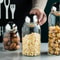 Golden Cork Lid Glass Storage Jar Airtight Kitchen Food Container For Coffee Beans Tea Snacks Home 2