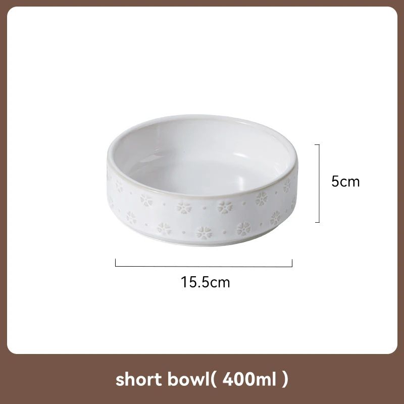 Elevated Ceramic Dog Bowl Set With Wooden Stand AntiSlip Double Food Water Feeder For Medium Large 6