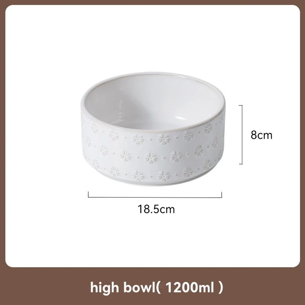 Elevated Ceramic Dog Bowl Set With Wooden Stand AntiSlip Double Food Water Feeder For Medium Large 8