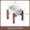 Elevated Ceramic Dog Bowl Set With Wooden Stand AntiSlip Double Food Water Feeder For Medium Large 11