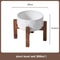Elevated Ceramic Dog Bowl Set With Wooden Stand AntiSlip Double Food Water Feeder For Medium Large 11
